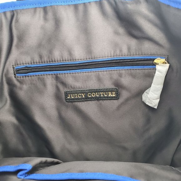 NEW Juicy Couture Eagle Wool Black Blue Gold Women's Bag Purse Handbag Tote NWT - Picture 11 of 16